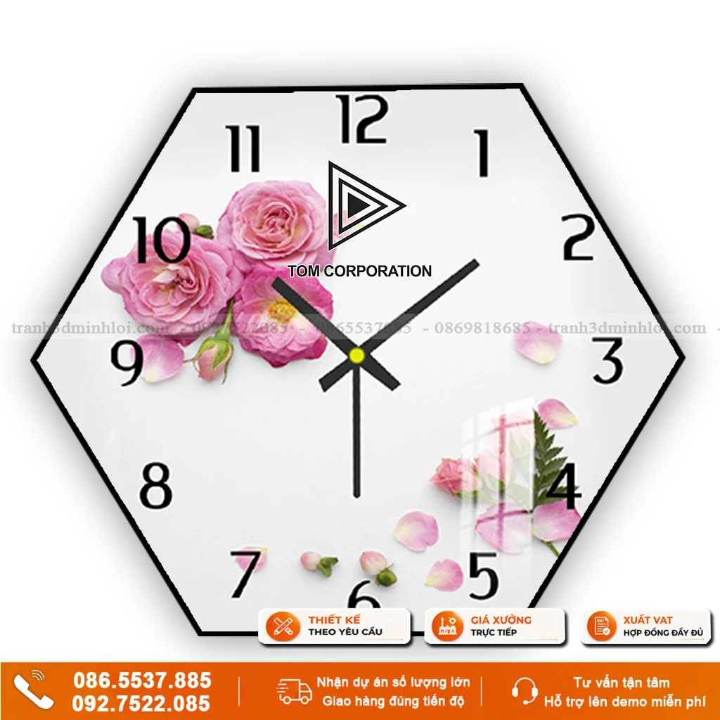 Đồng hồ treo tường in logo