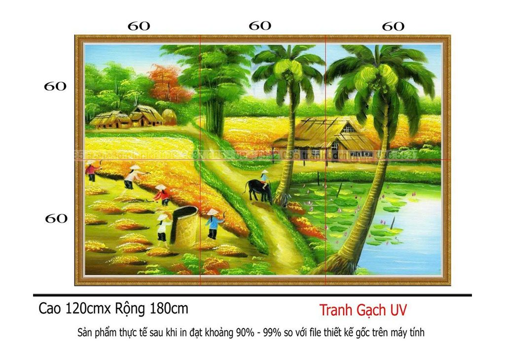 Tranh đồng quê ốp tường giá xưởng