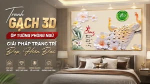 Mẫu tranh chim công ốp tường 3D