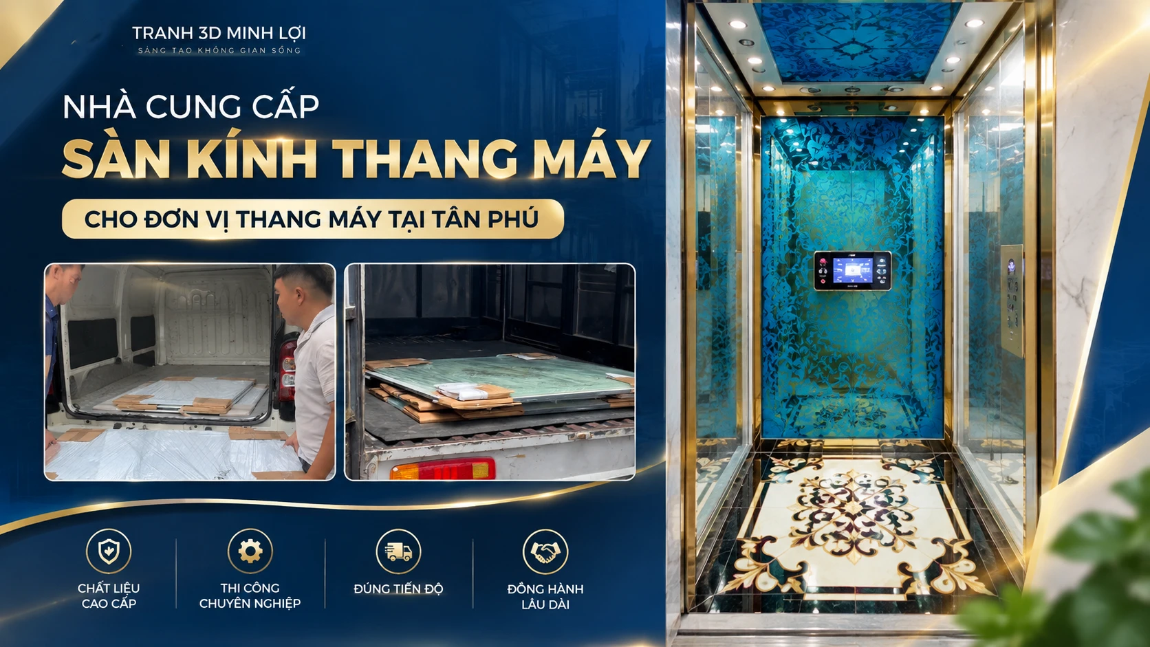 Nhà cung cấp sàn kính thang máy tại Tân Phú, TP.HCM