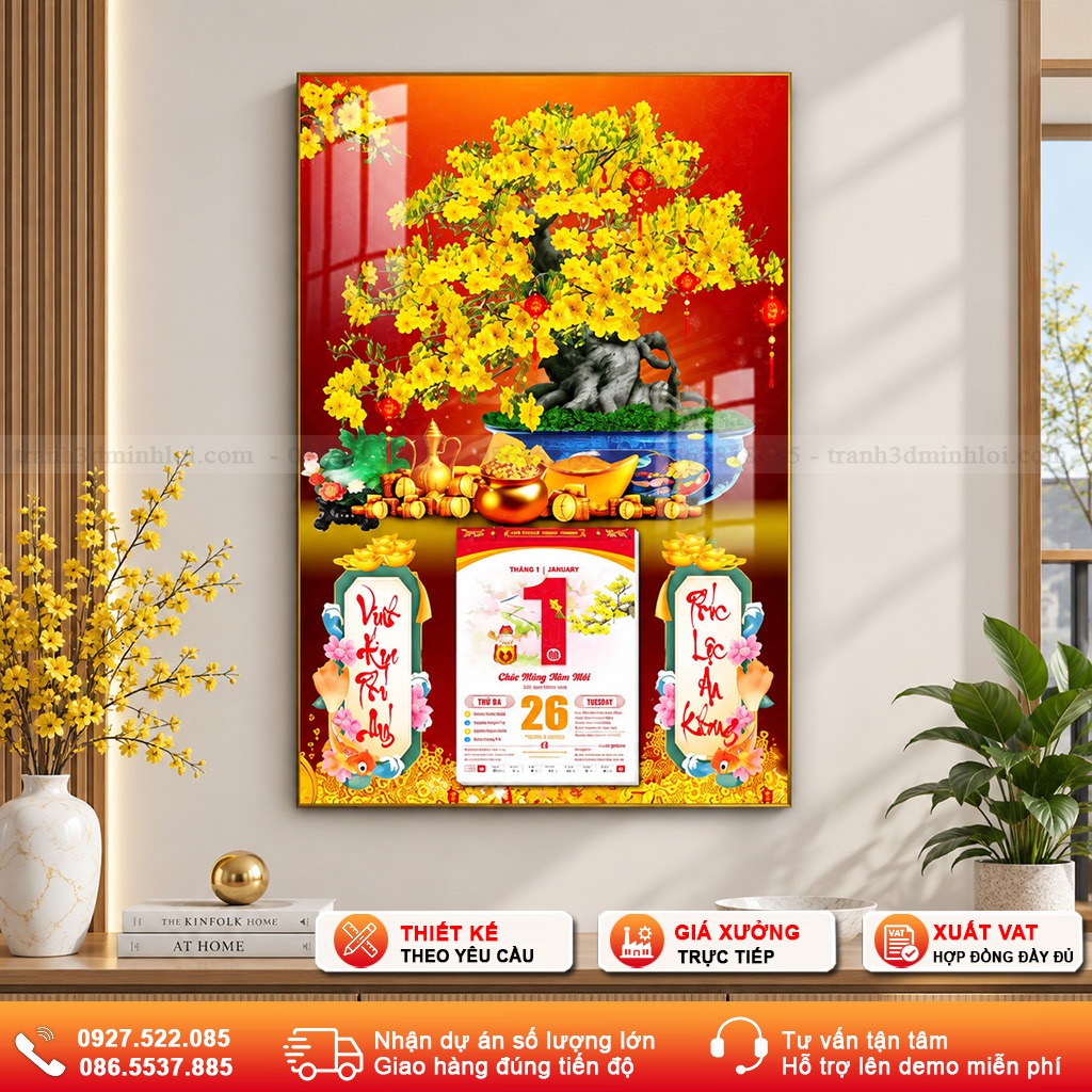 Bộ sưu tập Lịch Tết Doanh Nghiệp 2027 với nhiều mẫu lịch sang trọng, nổi bật sắc đỏ – vàng và họa tiết Tết truyền thống.